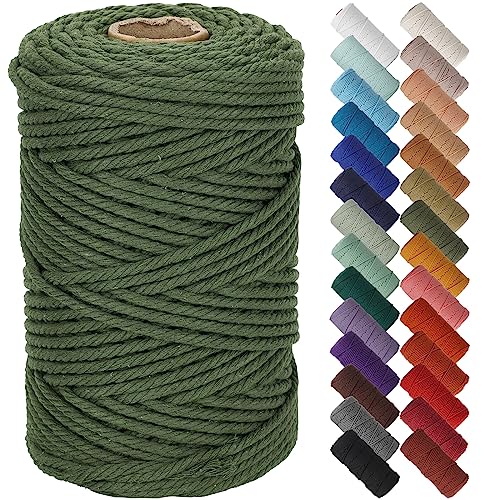 NOANTA Olive Green Macrame Cord 5mm x 109yards Cotton Rope Macrame Yarn
