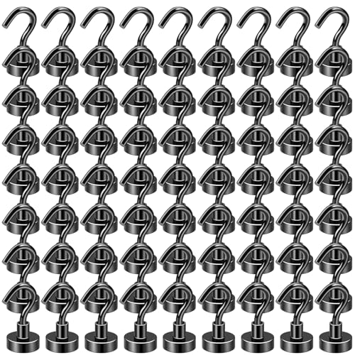 DIYMAG Magnetic Hooks 75pcs 30lbs Cruise Essentials 2026 Magnet Hook Black