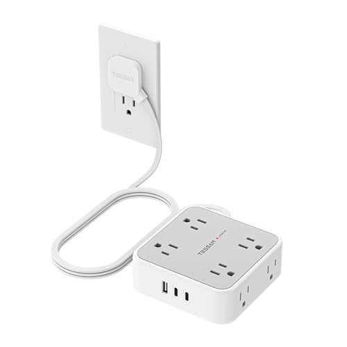 TESSAN Surge Protector Power Strip with 900J Surge Protection, 5 Ft, Grey