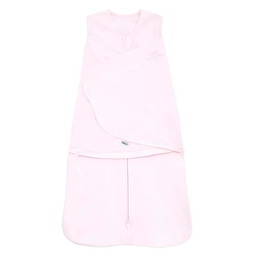 HALO SleepSack Swaddle | Cotton | 1.5 TOG | 68-75°F | 6-12 lbs |Soft Pink
