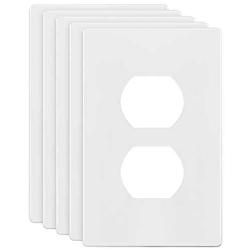 ENERLITES Screwless Duplex Wall Plates, Child Safe Receptacle Outlet Covers, Standard Size, 1-Gang 4.68"x 2.93", Unbreakable 
