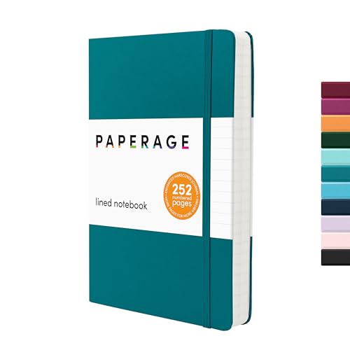 PAPERAGE Lined Journal Notebook, Hardcover Journal for Women & Men, 252 Pages, (5.6 in x 8 in), College Ruled Journaling Note