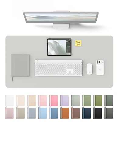 YSAGi Leather Desk Protector, Office Mat, Large Mouse Mat, Non-Slip PU Leather Blotter, Laptop Desk Mat, Waterproof Writing P