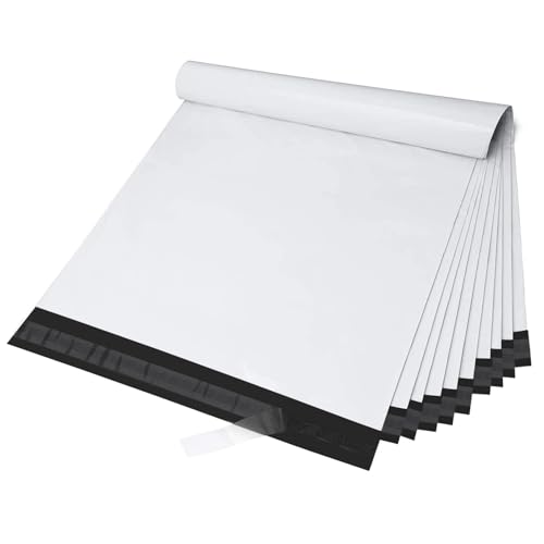 Fuxury Large Poly Mailers 24x24" 50 Pack,XL Shipping Bags for Clothes,White