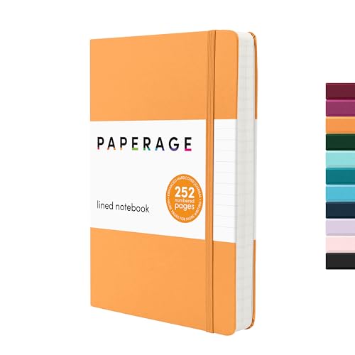 PAPERAGE Lined Journal Notebook, Hardcover Journal for Women & Men, 252 Pages, (5.6 in x 8 in), College Ruled Journaling Note