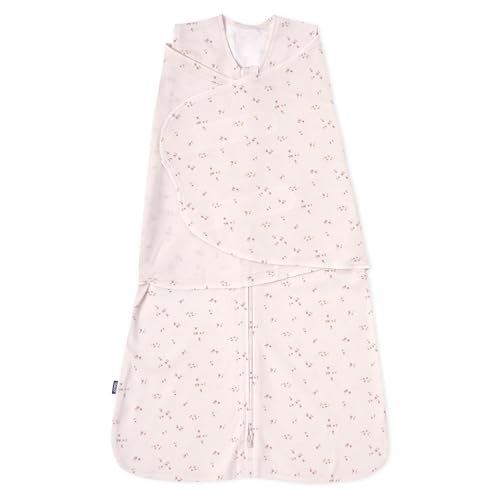 HALO SleepSack Swaddle | Cotton | 1.5 TOG | 6-12 lbs |Pink Floral