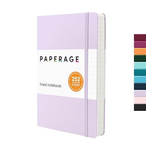 PAPERAGE Lined Journal Notebook, Hardcover Journal for Women & Men, 252 Pages, (5.6 in x 8 in), College Ruled Journaling Note