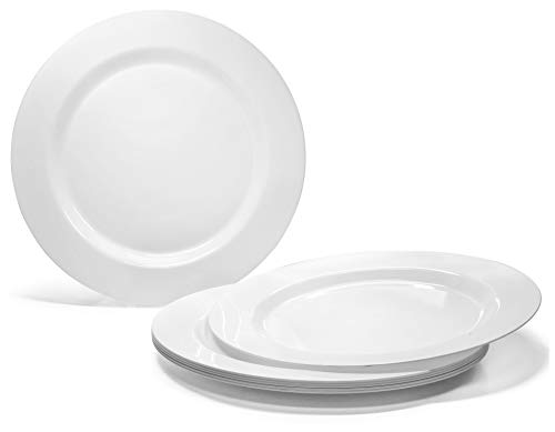 " OCCASIONS " 40 Plates Pack, Heavyweight Disposable Wedding Party Plastic Plates (6.25'' Dessert/Bread Plate, Plain White)