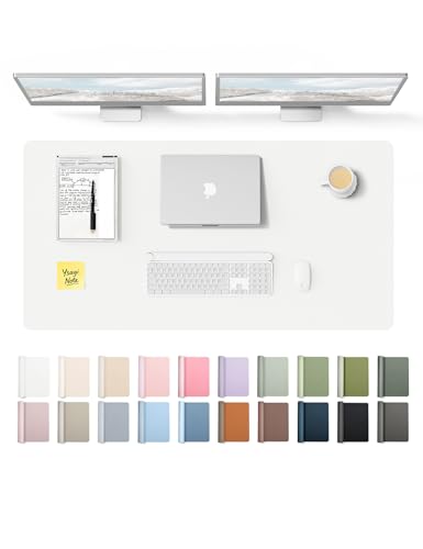 YSAGi Leather Desk Protector, Office Mat, Large Mouse Mat, Non-Slip PU Leather Blotter, Laptop Desk Pad, Waterproof Writing P