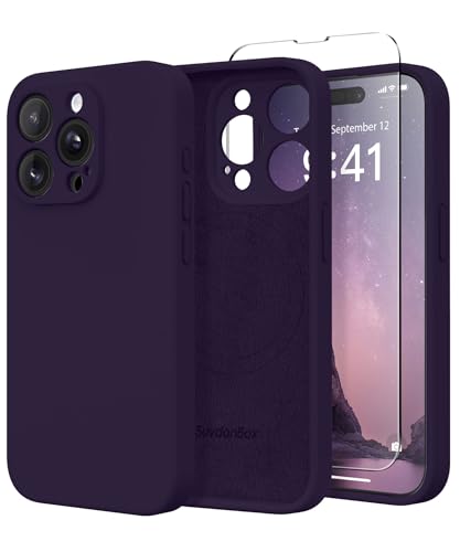 SuydanBox Magnetic for iPhone 15 Pro Case Silicone Deep Purple