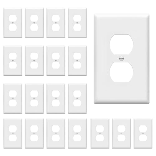 ENERLITES Duplex Receptacle Outlet Wall Plate, Electrical Outlet Cover, Midway Size 1-Gang 4.88" x 3.11", Unbreakable Polycar