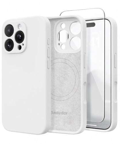 SuydanBox Magnetic for iPhone 16 Pro Max Case Silicone White