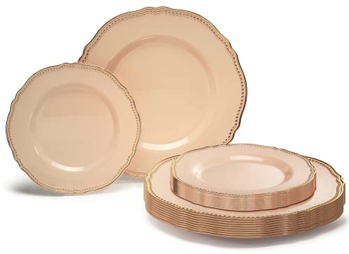 " OCCASIONS " 50 Plates Pack (25 Guests)-Heavyweight Wedding Party Disposable Plastic Plate Set -25 x 10.25'' Dinner + 25 x 7