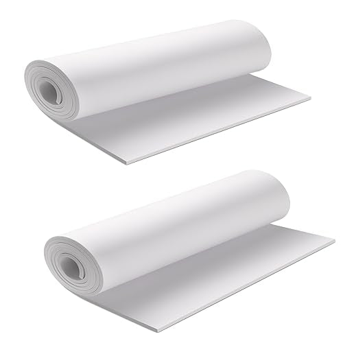 2-Pack White Eva Foam Sheets roll, Premium eva Craft Foam 2mm Thick, 13.5" x 49", High Density 86kg/m3 for Halloween Cosplay 