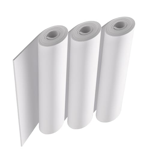 3-Pack 3mm Thick White Eva Foam Cosplay Sheets roll, 13.9" x 59" Premium eva Craft Foam for Cosplay Costume by MEARCOOH