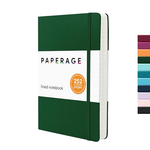 PAPERAGE Lined Journal Notebook, Hardcover Journal for Women & Men, 252 Pages, (5.6 in x 8 in), College Ruled Journaling Note