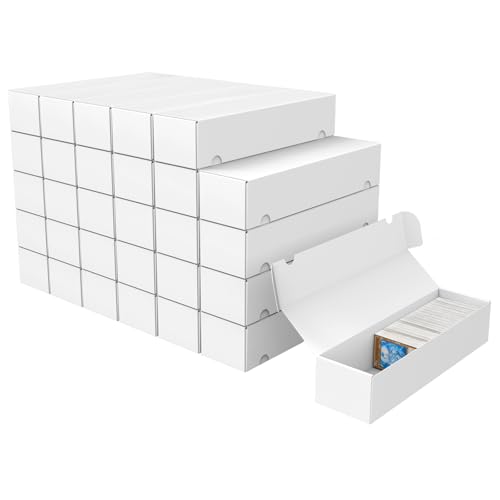 Trading Card Storage Box, 30-Pack 1100 Count White Corrugated Cardboard Box