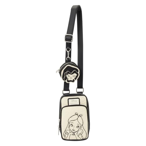 Loungefly Disney: Alice in Wonderland - Cellphone Sling - Crossbody Bag with Coin Bag - Great for Kids & Adults - Collectible