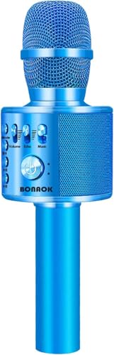 BONAOK Wireless Bluetooth Karaoke Microphone,3-in-1 Portable Handheld Karaoke Mic Speaker Machine Birthday Home Party for PC 
