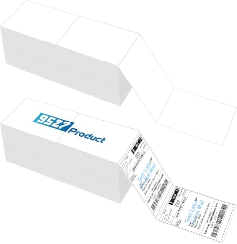 9527 Product 4" x 6" Zebra Fanfold Direct Thermal Shipping Labels,2 Stacks, 4000 Labels White, Perforated (2,000 Label per St