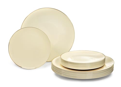 " OCCASIONS " 120 Plates Pack,(60 Guests) Premium Wedding Party Disposable Plastic Plates Set -60 x 10.25'' Dinner + 60 x 7.5