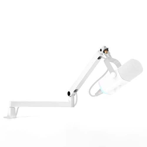 InnoGear Low Profile Mic Arm Boom Arm Microphone Stand Desk Mount, White