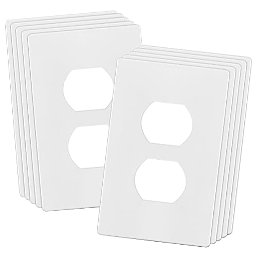 ENERLITES Screwless Duplex Wall Plate Covers, Child Safe Receptacle Outlet Covers, Size 1-Gang 4.68"x 2.93",Unbreakable Polyc