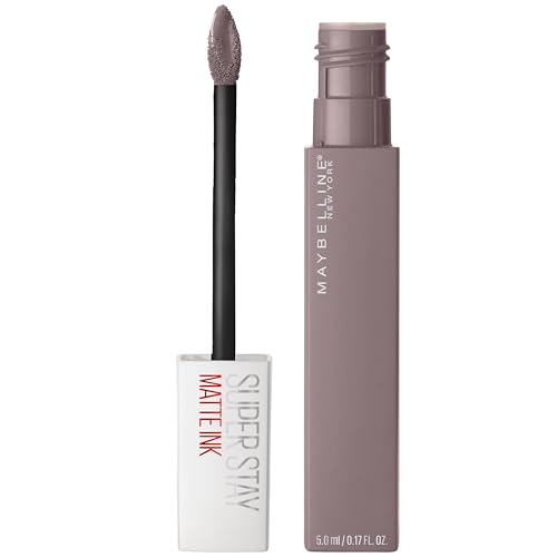 Maybelline Super Stay Matte Ink Liquid Lipstick Makeup, Long Lasting High Impact Color, Up to 16H Wear, Huntress, Muted Grey,