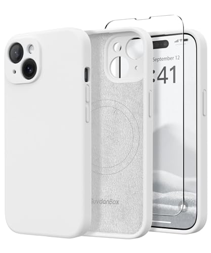 SuydanBox Magnetic for iPhone 14 Case Silicone White