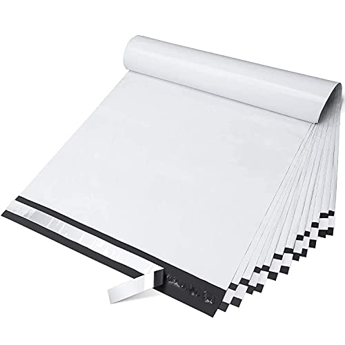 Fuxury Large Poly Mailers 14.5x19'' 200 Pcs,Shipping Bags for Clothes,White