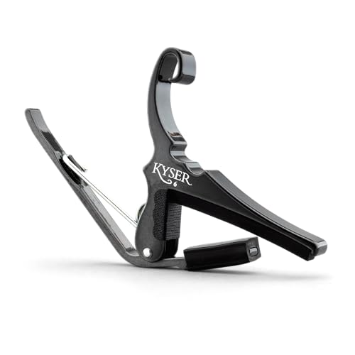 Kyser Quick-Change Guitar Capo for 6-string acoustic guitars, Black Chrome, KG6BCA