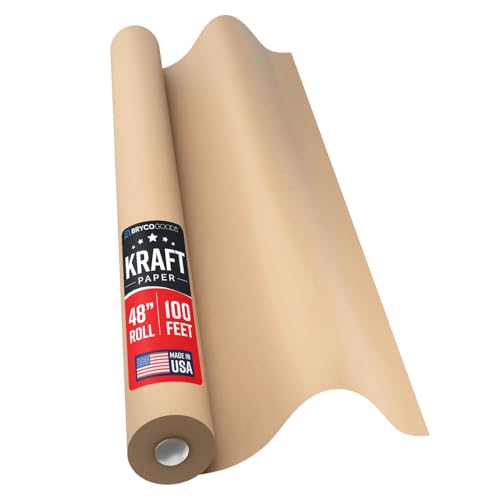 Bryco Goods 48" x 100' (1200") Brown Kraft Paper Roll, Made in USA