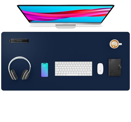 Aothia Leather Desk Pad Protector, Mouse Pad,Office Desk Mat, Non-Slip PU Leather Desk Blotter, Laptop Desk Pad, Waterproof D