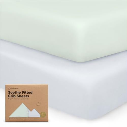 KeaBabies 2pk Organic Cotton Crib Sheets for Boys Girls 52x28, Cove