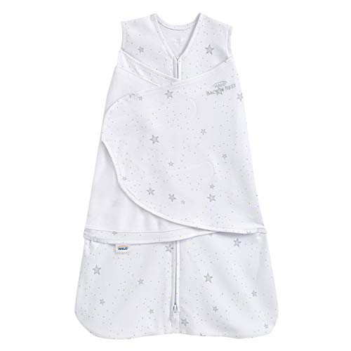 HALO SleepSack Swaddle | Cotton | 1.5 TOG | 68-75°F | 6-12 lbs |Stardust