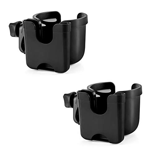 Accmor Stroller Cup Holder with Phone Holder, Bike Cup Holder, Walker Scooter Wheelchair Cup Holder Attachment, Universal Cup