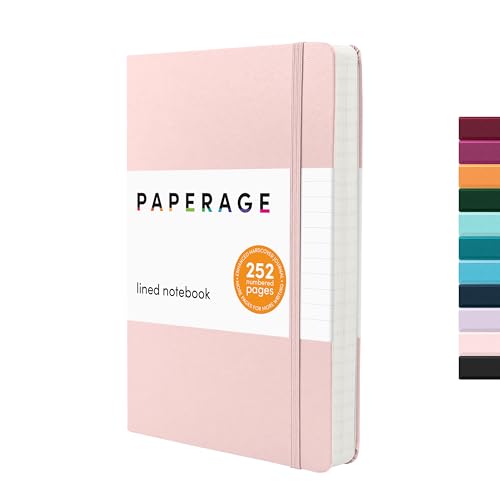 PAPERAGE Lined Journal Notebook, Hardcover Journal for Women & Men, 252 Pages, (5.6 in x 8 in), College Ruled Journaling Note