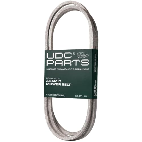 UDC Parts GX20305 Mower Deck Belt GX20305, Aramid Cord, 1/2" x 139.25"