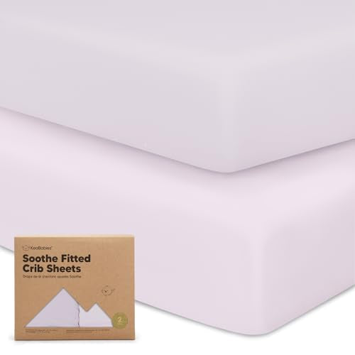 KeaBabies 2pk Organic Cotton Crib Sheets for Boys Girls 52x28, Thistle