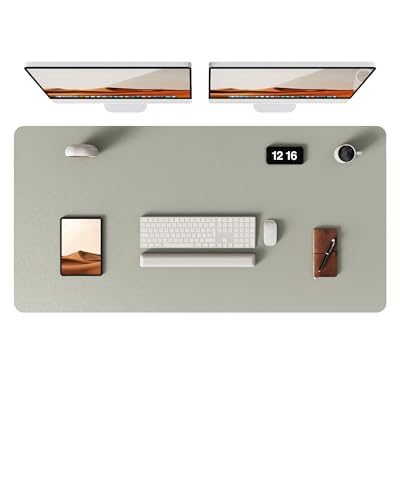 YSAGi Leather Desk Pad Protector, Office Desk Mat, Large Mouse Pad, Non-Slip PU Leather Desk Blotter, Laptop Desk Pad, Waterp