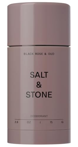 Salt & Stone Aluminum-Free Deodorant, Women & Men Black Rose & Oud 2.6 oz