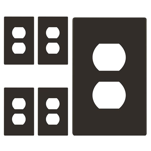 ENERLITES SI8821-BR Duplex Outlet Receptacle Cover, Screwless Wall Plate, Standard Size, 1-Gang 4.68" x 2.93", Unbreakable Po