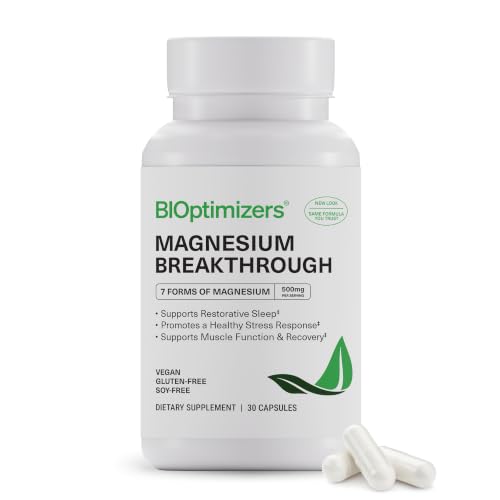 BIOptimizers Magnesium Breakthrough 500mg 7 Forms of Magnesium 30 Capsules