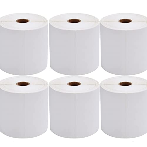 9527 Product 4x6 Direct Thermal Shipping Labels for Zebra 2844 ZP-450 ZP-500 ZP-505,Blank,450 Labels/Roll, 1" Core,Total 6 Ro