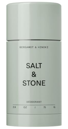 Salt & Stone Aluminum-Free Deodorant, Women & Men Bergamot & Hinoki 2.6 oz