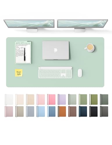 YSAGi Leather Desk Protector, Office Mat, Large Mouse Mat, Non-Slip PU Leather Blotter, Laptop Desk Pad, Waterproof Writing P