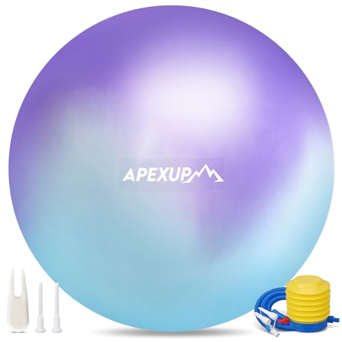 APEXUP Yoga Ball, 660 lbs Anti-Burst Exercise Ball with Pump, 5 Sizes (XL(27"~30") 75cm, Blue Purple)