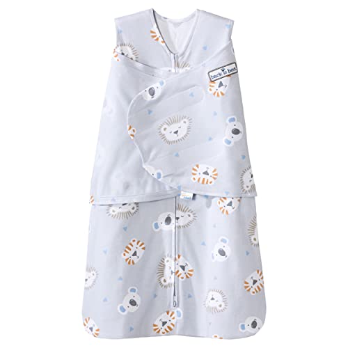 HALO SleepSack Swaddle | Cotton | 1.5 TOG | 6-12 lbs |Lions, Tigers, Bears
