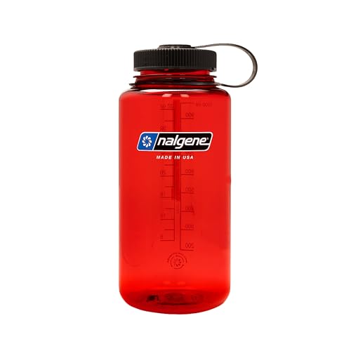 Nalgene 32 oz Wide Mouth Water Bottle, Red