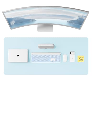 YSAGi Leather Desk Protector, Office Mat, Large Mouse Mat, Non-Slip PU Leather Blotter, Laptop Pad, Waterproof Writing Pad fo